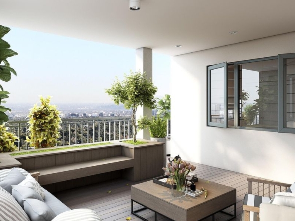 Immagine di un balcone che segue le tendenze di arredo outdoor